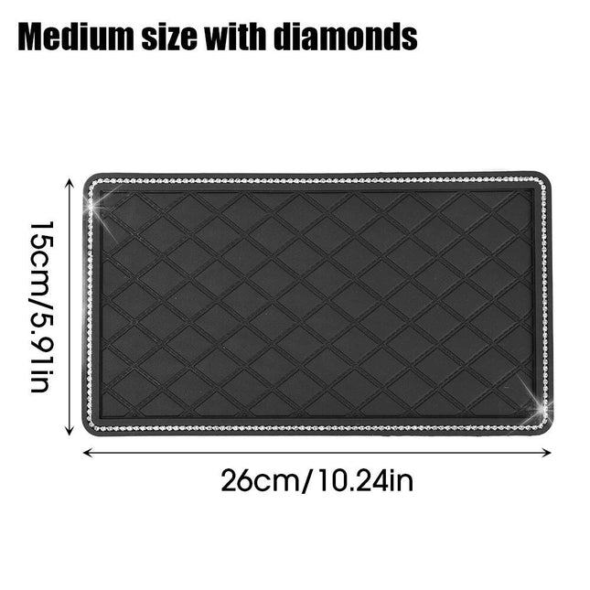 Sparkling Diamond Anti-Slip Car Dashboard Mat for Secure Item Grip - Wnkrs