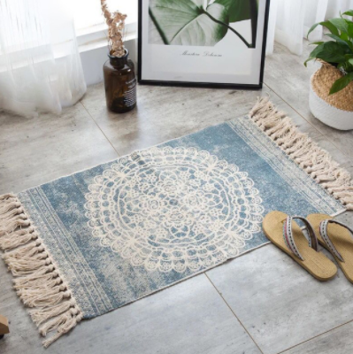 Simple Cotton Linen Small Floor Mat - Wnkrs