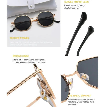 2023 Fashion Polygonal Metal Sunglasses for Women