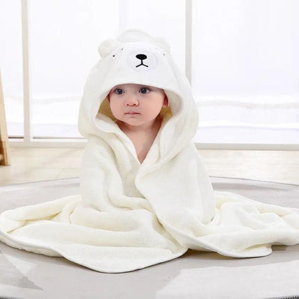 Soft & Adorable Cartoon Animal Hooded Baby Towel - Warm, Cozy Cotton Bathrobe for Newborns & Toddlers - Wnkrs