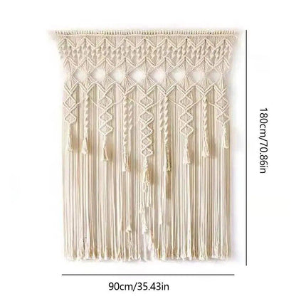 Boho Chic Beige Macrame Wall Hanging Tapestry - Wnkrs