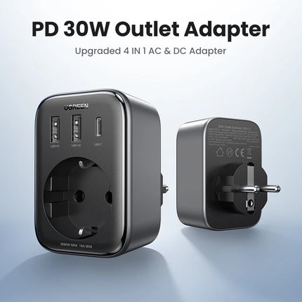 Chargeur GaN PD 30 W avec prises secteur