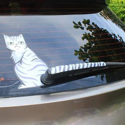 Reflective Cartoon Cat Car Stickers with Moving Tail - Wnkrs