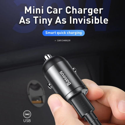 Mini chargeur de voiture 30 W avec Quick Charge 4.0 et compatibilité Type-C