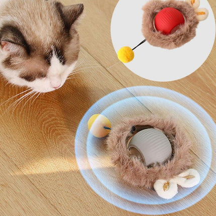 Interactive Rolling Ball Toy for Cats with Snake Tail – USB Rechargeable, Plush Design