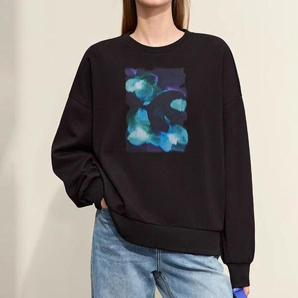 Women's Abstract Print Loose Sweatshirt