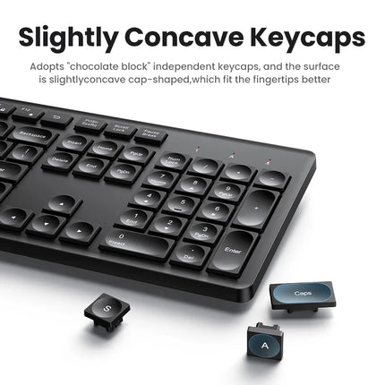 Ergonomic Wireless Keyboard Mouse Set with 4000DPI Optical Precision