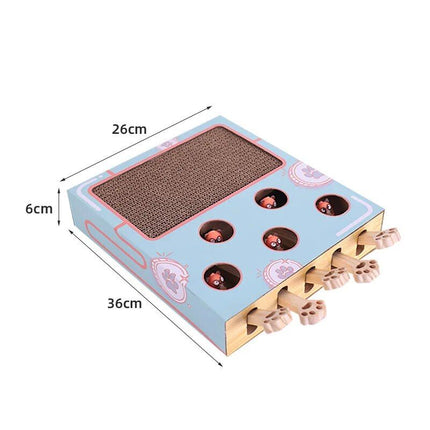 Multi-Hole Mice Puzzle Cat Toy with Scratcher & Grinder - Wnkrs