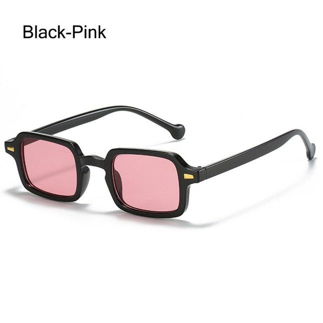 Gafas de sol cuadradas con degradado y remaches retro: protección UV400, unisex, para deportes y moda
