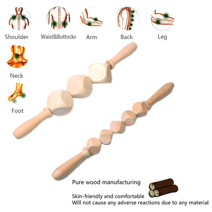 Rouleau de massage thérapeutique en bois pour le drainage lymphatique et la libération musculaire