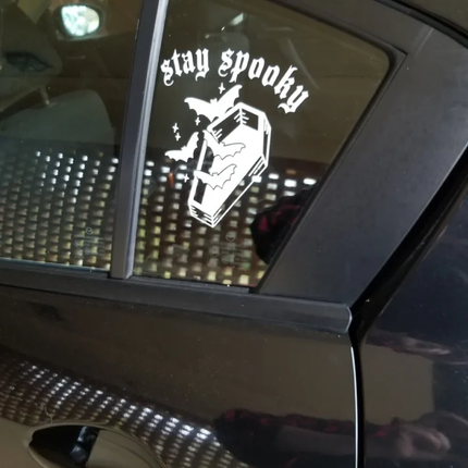 Goth Bat Stay Spooky Waterproof Vinyl Car Decal - Wnkrs