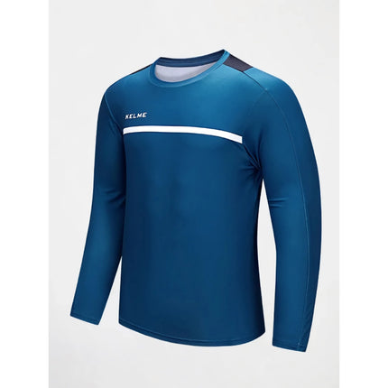 Camiseta de entrenamiento de fútbol de manga larga para hombre: camiseta deportiva transpirable para correr