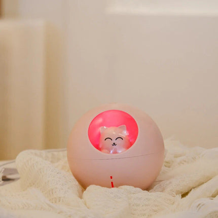 Planet Cat Ultrasonic Air Humidifier with Colorful LED Night Light - Wnkrs