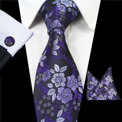 Elegant and Colorful Silk Tie with Plaid and Floral Pattern - Wnkrs