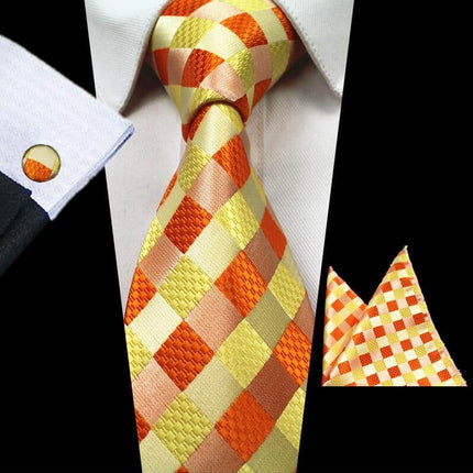 Elegant and Colorful Silk Tie with Plaid and Floral Pattern - Wnkrs