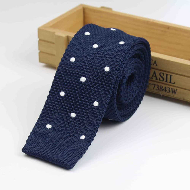 Knitted Striped Slim Men's Ties - Wnkrs