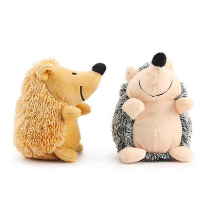 Interactive Squeaky Hedgehog Plush Dog Toy