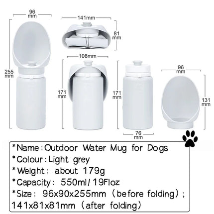 Vaso de agua plegable para perros