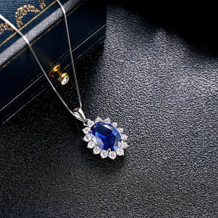 Elegant 6.4Ct Oval Gemstone Pendant Necklace - Wnkrs