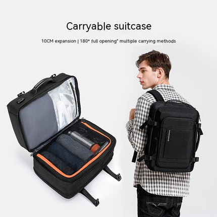 Mochila para portátil de gran capacidad, horizontal, multicapa, para viaje