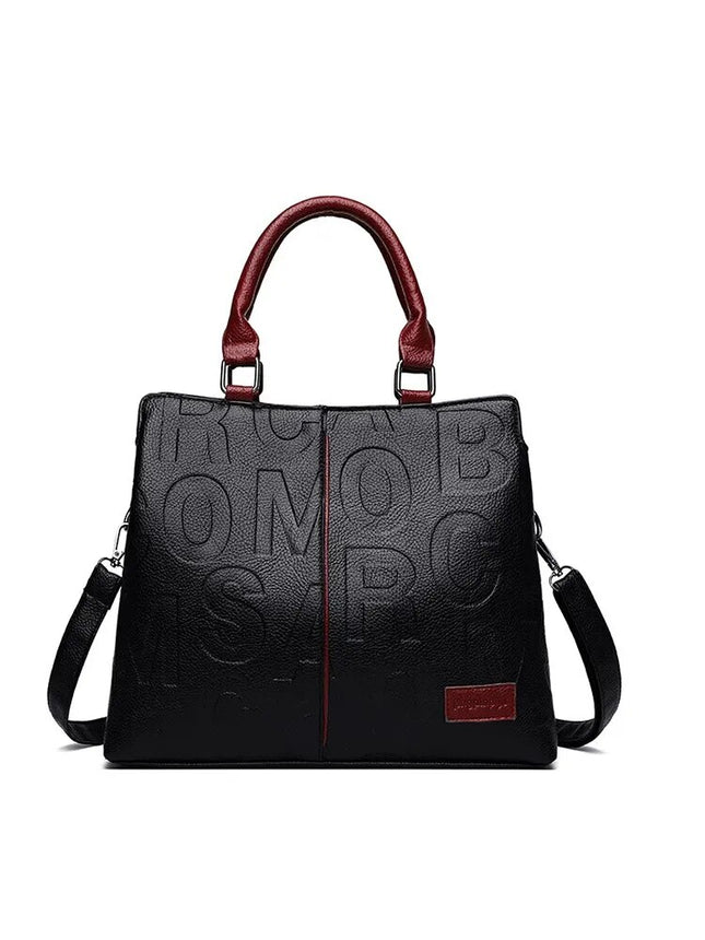 Bolso de mano elegante de piel suave de gran capacidad con letras en relieve 2023