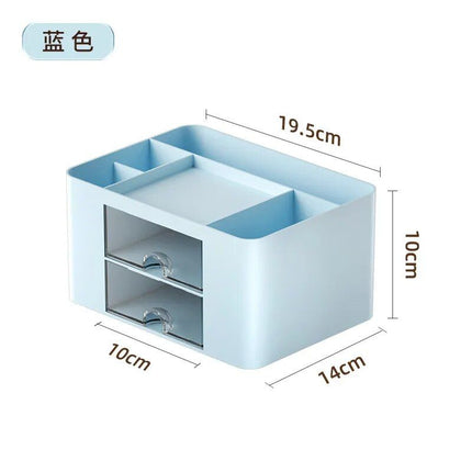 Compact Multifunctional Desk Organizer with Dual Drawers - Wnkrs