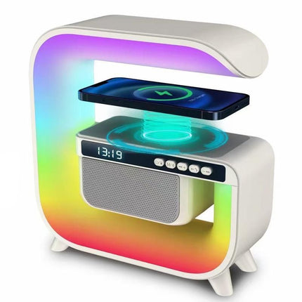 Wireless Charging Bluetooth Speaker with Alarm Clock & RGB Lighting - Wnkrs