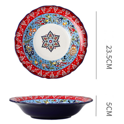 Underglaze Ceramic Tableware Bohemian Household Dishes - Wnkrs