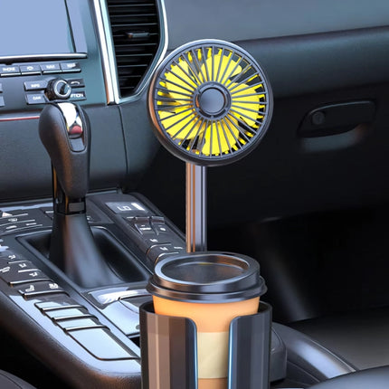 Ventilateur porte-gobelet de voiture 2 en 1 avec refroidissement réglable et chargement USB