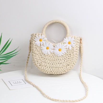 Bolso de playa tejido a mano Little Daisy 2023