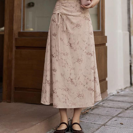 Retro Corduroy Midi Skirt for Women