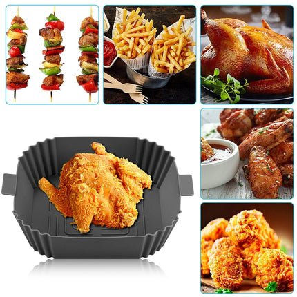 Air Fryer Silicone Pot Basket Liners Non-Stick Safe Oven Baking Tray Accessories - Wnkrs