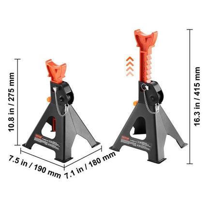 Heavy-Duty Double Locking Jack Stands 3/6 Ton Capacity - Wnkrs