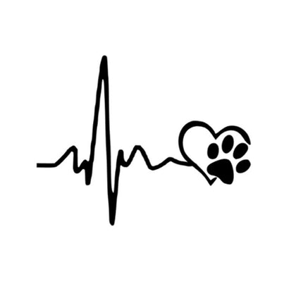 Cute ECG Heart & Paw Car Decal - Wnkrs