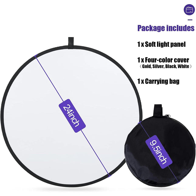 5-in-1 Oval Reflector Photography Collapsible Light Diffuser