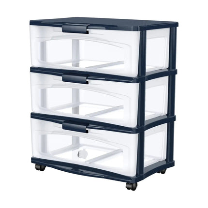 3-Drawer Wide Storage Cart with Wheels - Wnkrs