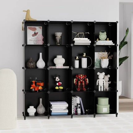 Cube Storage Organizer 16-Cube Bookshelf with Metal Hammer - Wnkrs