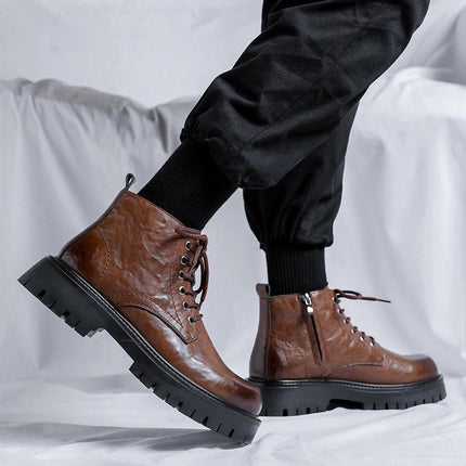 Bottines en cuir vintage pour hommes