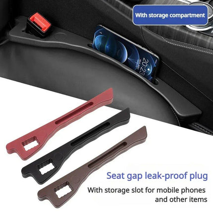 Universal Car Seat Gap Filler with Phone Holder - 2PCS, Premium PU Leather - Wnkrs