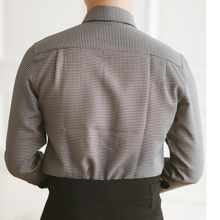 Chemise d'affaires slim fit à imprimé pied-de-poule