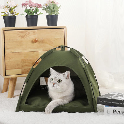 Tienda de campaña para gatos con forma de concha para el invierno: acogedora cama y casa para gatos