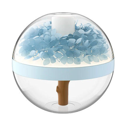 Humidificateur d'air portable sans fil avec fleur éternelle et lampe blanche chaude