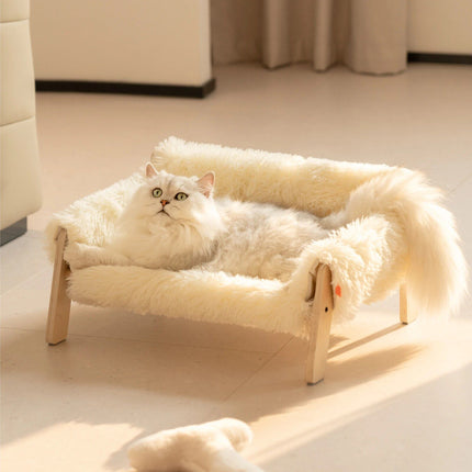 Mewoofun Plush Wooden Pet Bed - Wnkrs