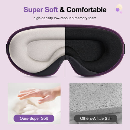 Masque de sommeil en soie à mémoire de forme 3D – Masque pour les yeux ultra doux et respirant