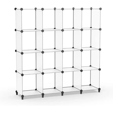 Cube Storage Organizer 16-Cube Bookshelf with Metal Hammer - Wnkrs