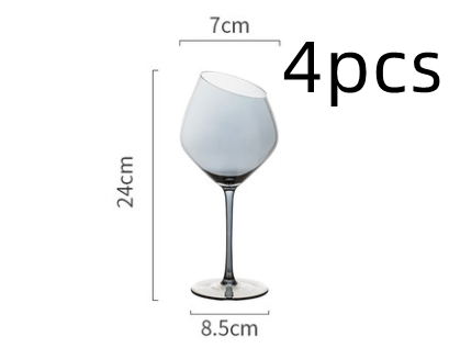 Wine Glass Oblique Mouth, Red Wine Glass Crystal Champagne Glass High-end Goblet Foreign Wine Glass - Wnkrs