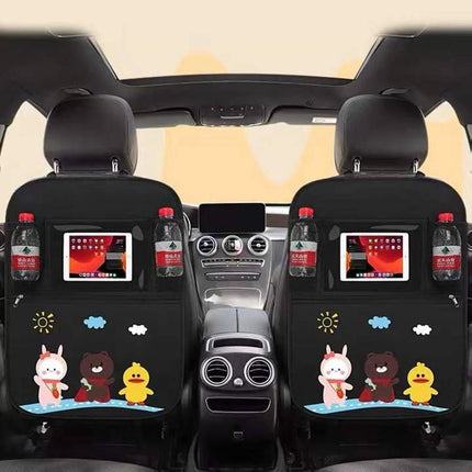 Cartoon Car Seat Back Protector with Storage for Children - Wnkrs