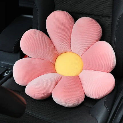 Soft Flower Car Neck & Waist Pillow with Safety Seat Belt Shoulder Pad - Wnkrs