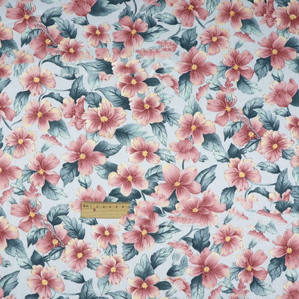 Plant Flowers Small Clear Floral Cotton Fabric - Wnkrs