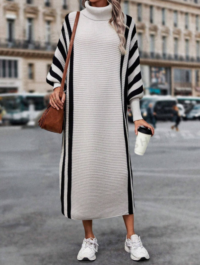 Casual Unisex Style Striped Long Knitted Dress